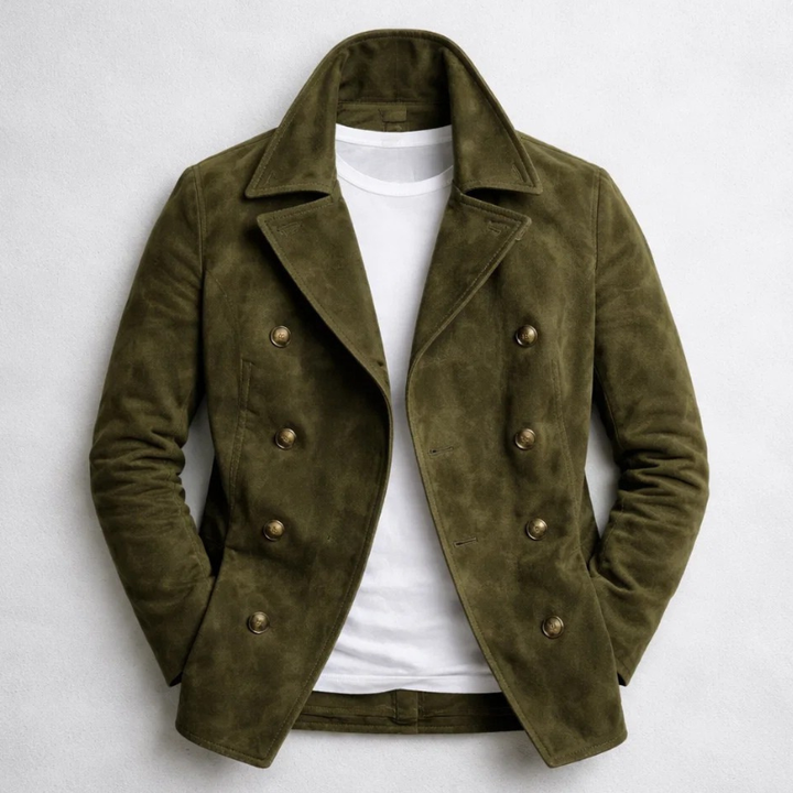 Niccolo - Veste Classique en Daim à Double Boutonnage