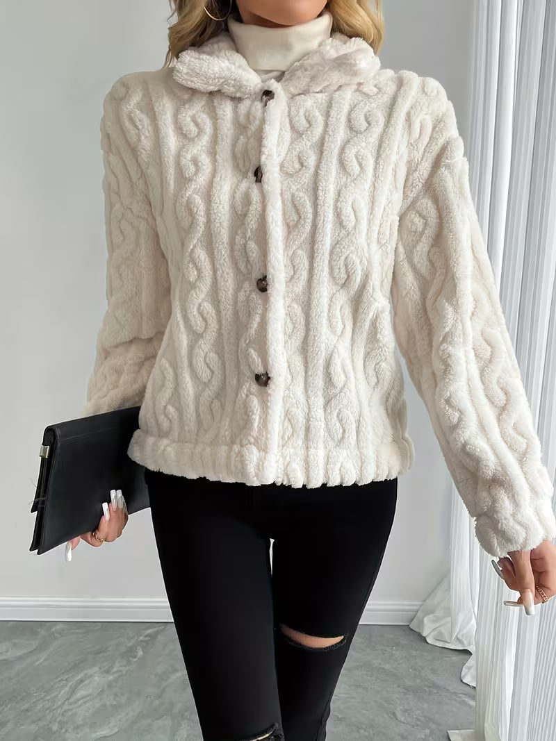 Losina - Veste Teddy en Maille Texturée Duveteuse