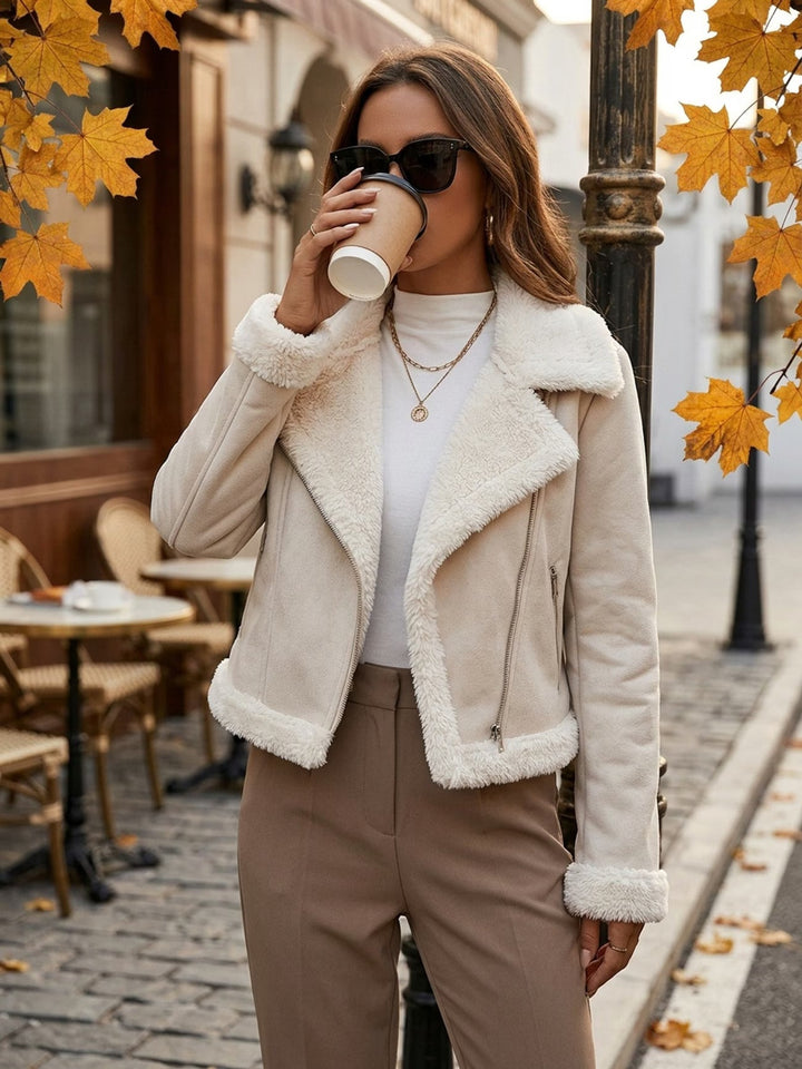 Eryka - Veste en Simili Cuir À Manches Longues