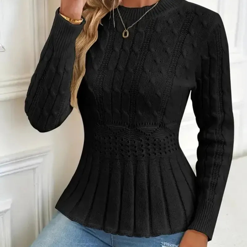 Bellie - Pull À Col Rond en Maille Épaisse