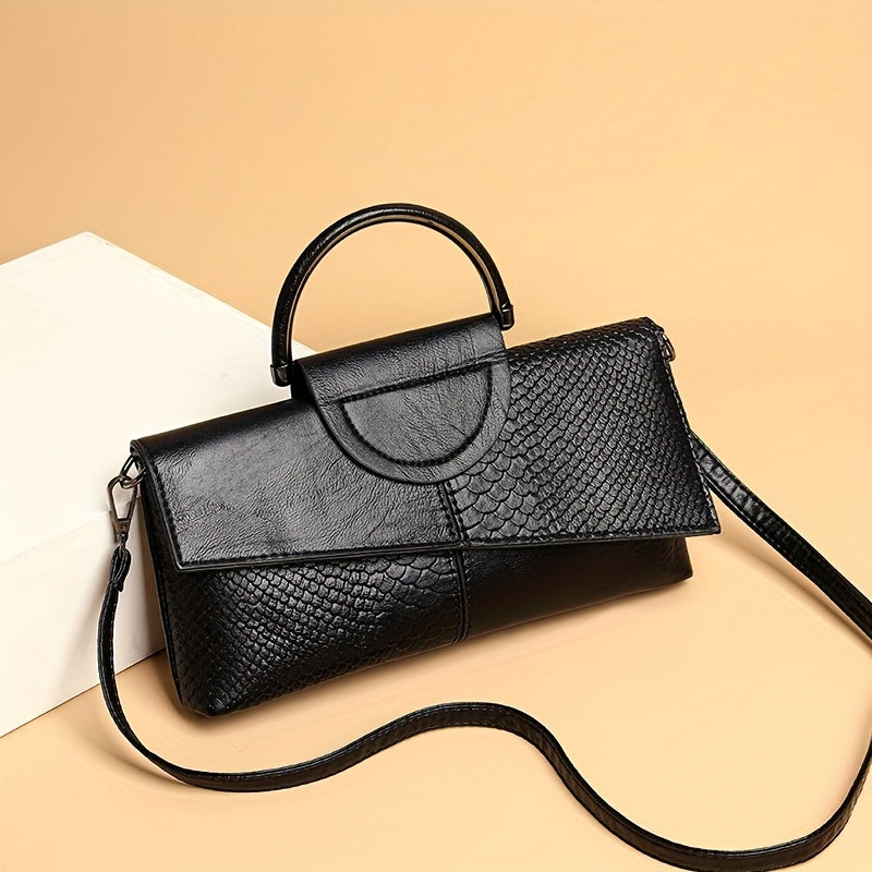 Geetika - Sac À Main Rétro en Imitation Crocodile Avec Fermeture À Glissière