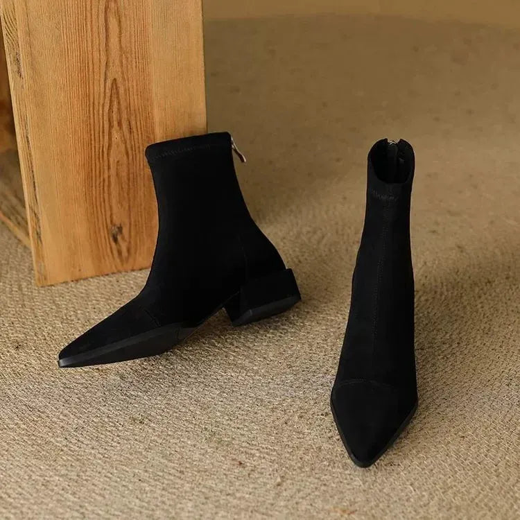Jerlina - Bottines en Daim À Bout Pointu