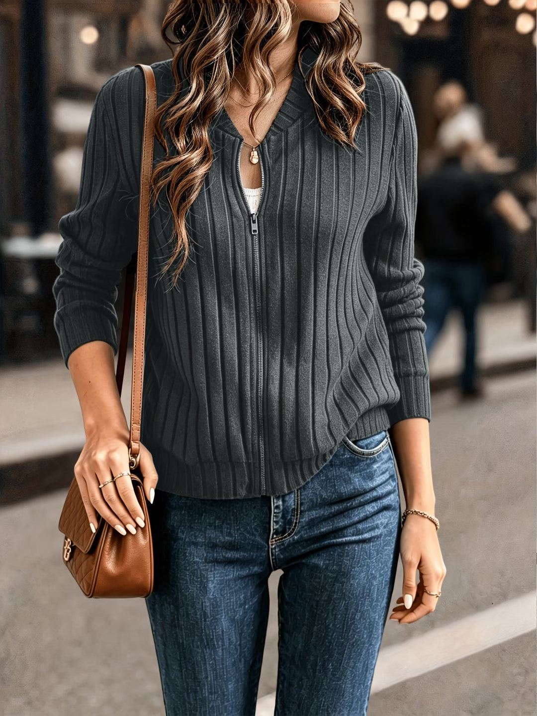 Nalia - Veste en Maille À Manche Unique