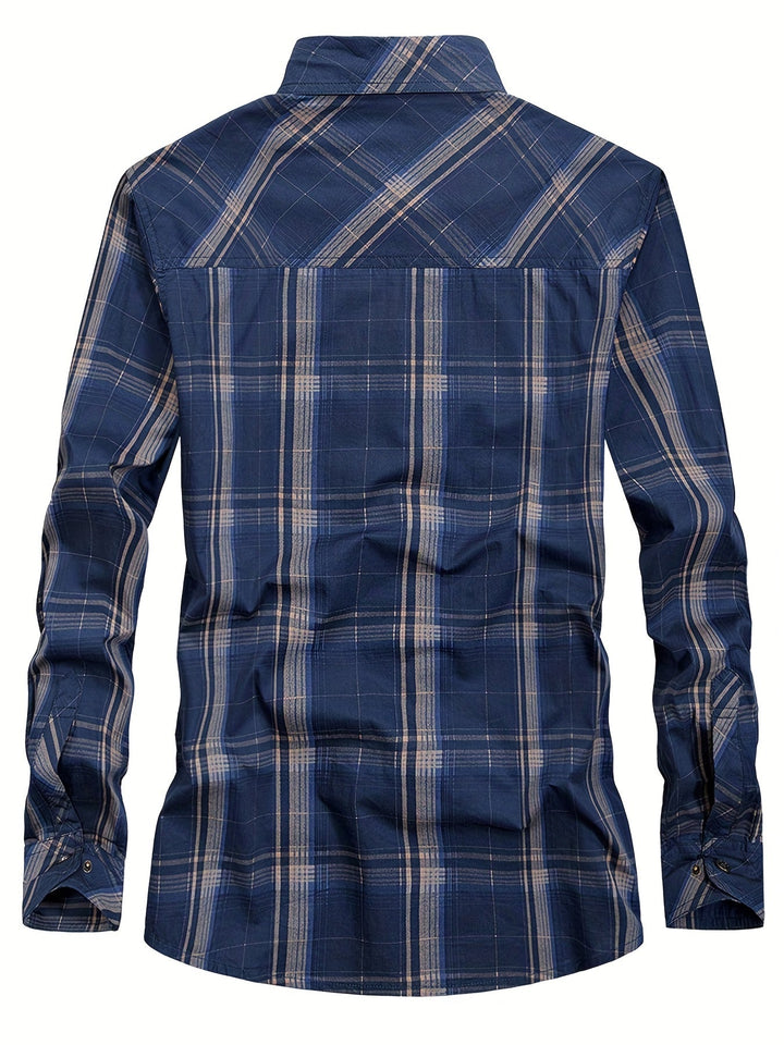 Thimos - Chemise à Manches Longues à Carreaux Avec Plusieurs Poches