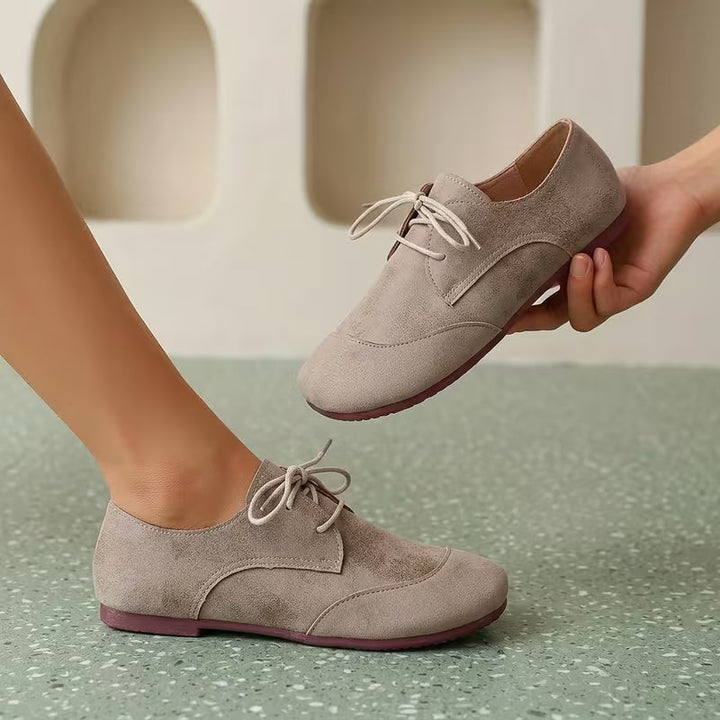 Zuniya - Chaussures Confortables à Talons Compensés Bas et à Lacets
