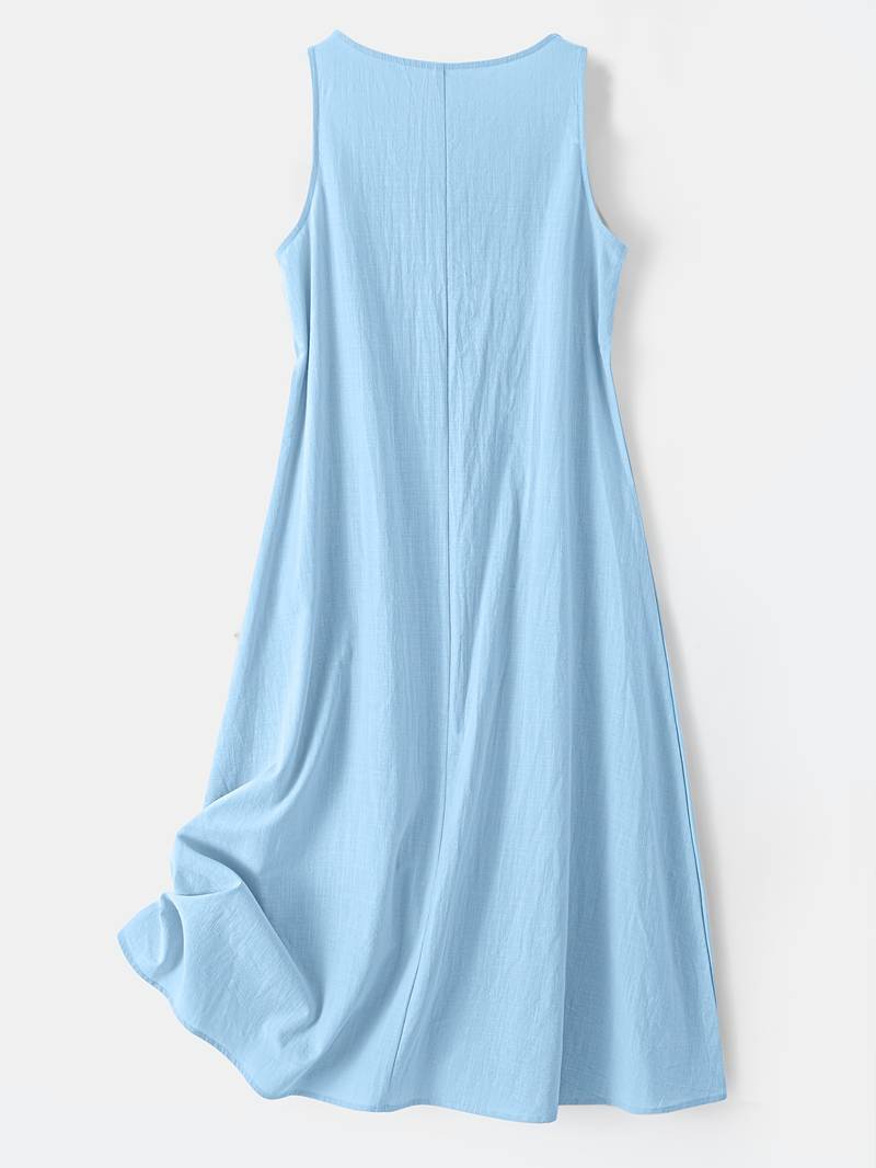 Brina - Élégante Robe Longue Sans Manches À Col en V