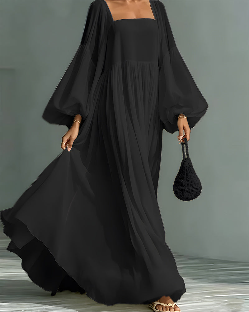 Nunila - Robe Longue « Fée» à Encolure Carrée