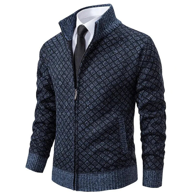 Klarik - Cardigan en Maille À Fermeture Éclair Intégrale Et Motif Losange