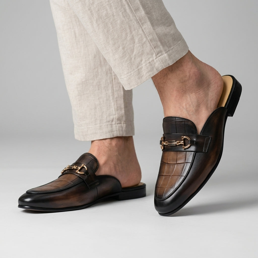Idris - Chaussures en Cuir Ouvertes À L'arrière