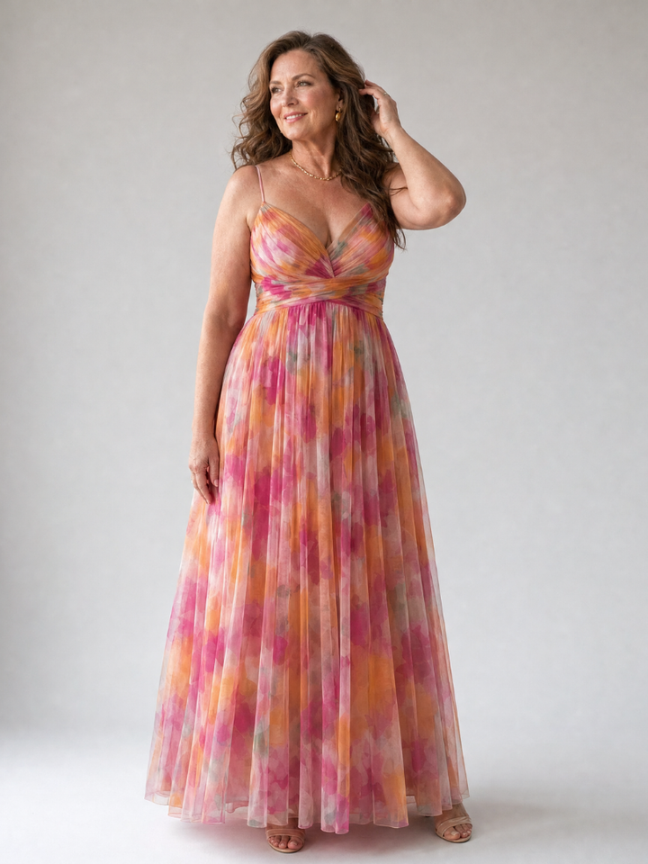 Xeenia - Robe Longue élégante En Mousseline Avec Découpes