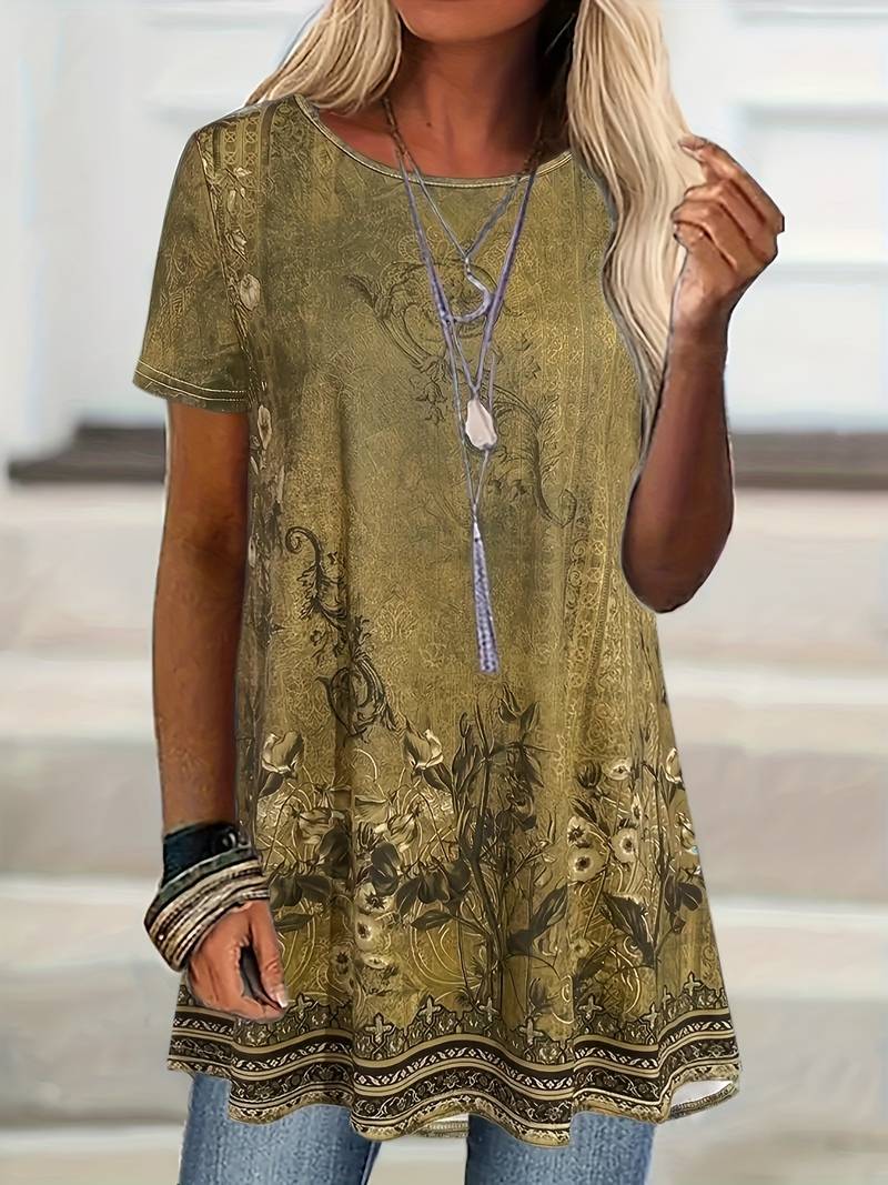 Abhishani - T-Chemise Ample À Imprimé Floral