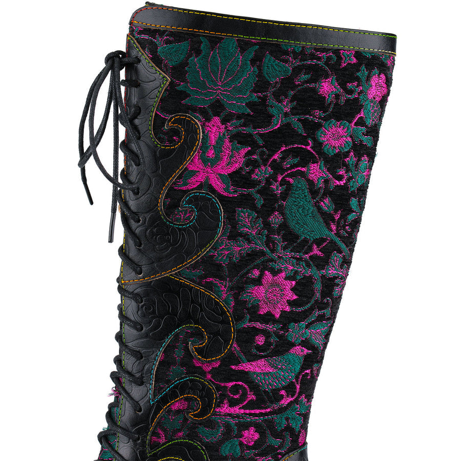 Leasia - Botte Orthopédique en Cuir Avec Imprimé