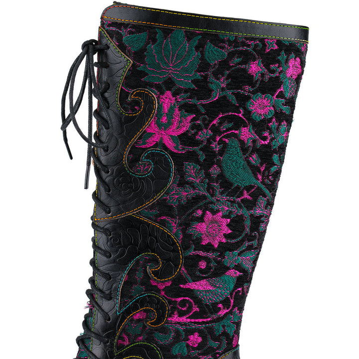 Leasia - Botte Orthopédique en Cuir Avec Imprimé