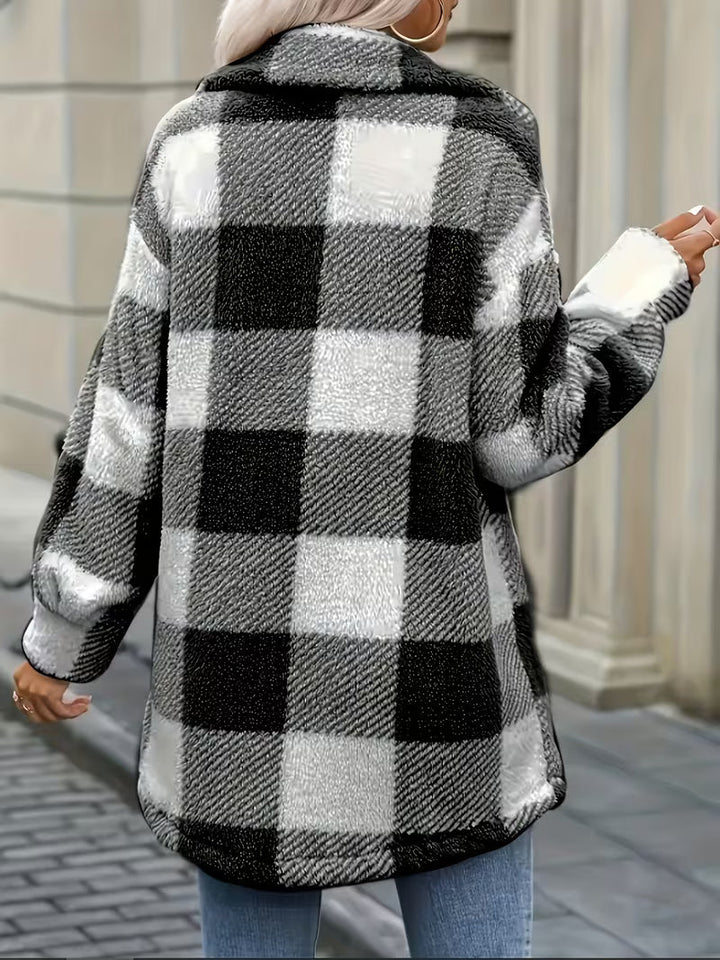 Zariana - Veste en Peluche À Carreaux « Transfrontalier»