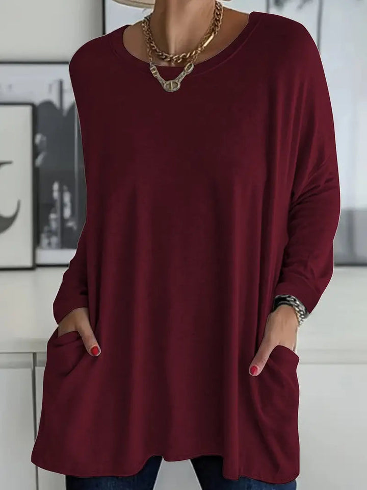 Noryn - Pull Oversize à col Rond et Poches