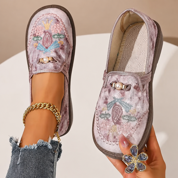 Adeyla - Mocassins à Enfiler à Motif Floral