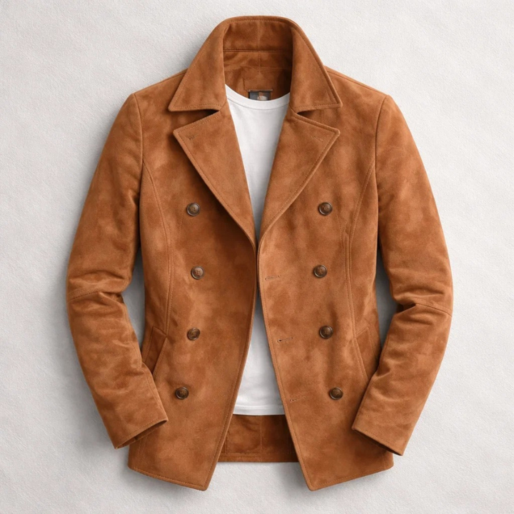 Niccolo - Veste Classique en Daim à Double Boutonnage