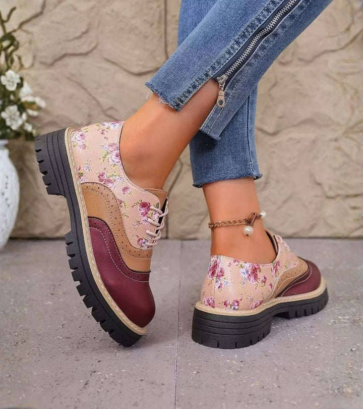 Kiela - Chaussures Oxford À Motif Floral Et Semelle À Crampons Épais