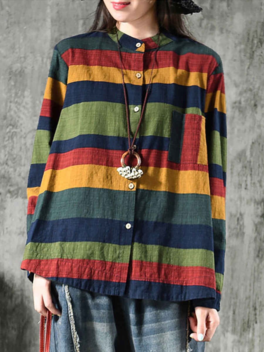 Aelina - Chemise À Manches Longues Rayée