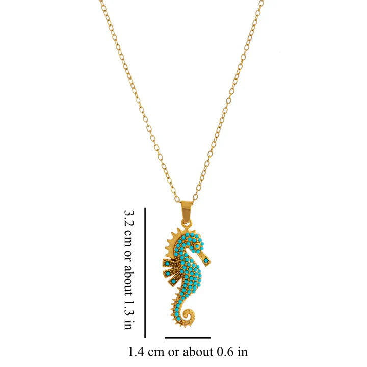 Inez - Collier Avec Pendentif en Forme D'hippocampe