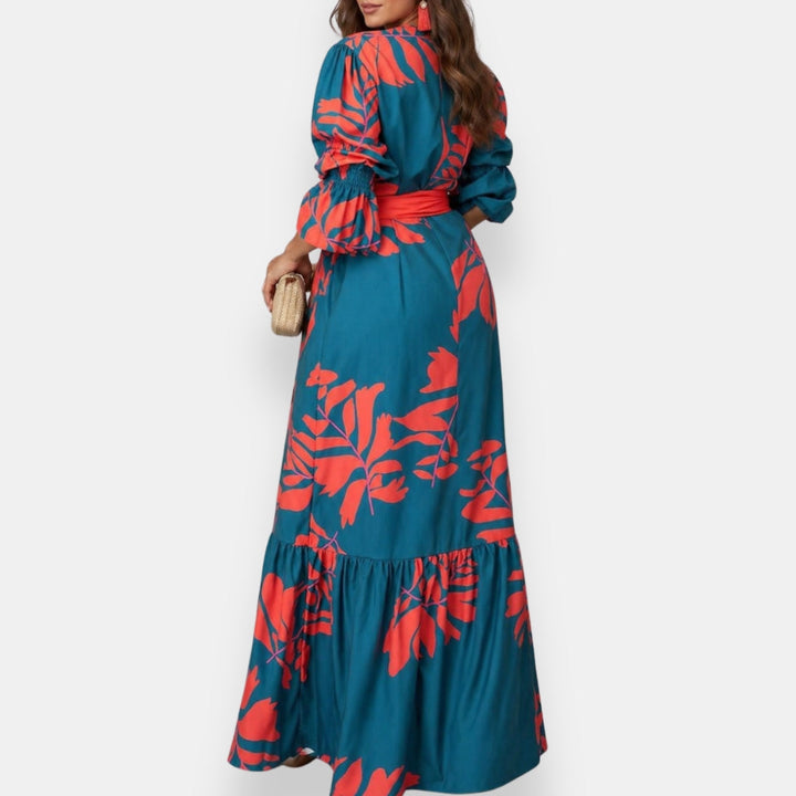 Hacire - Robe Longue À Imprimé Floral Tropical
