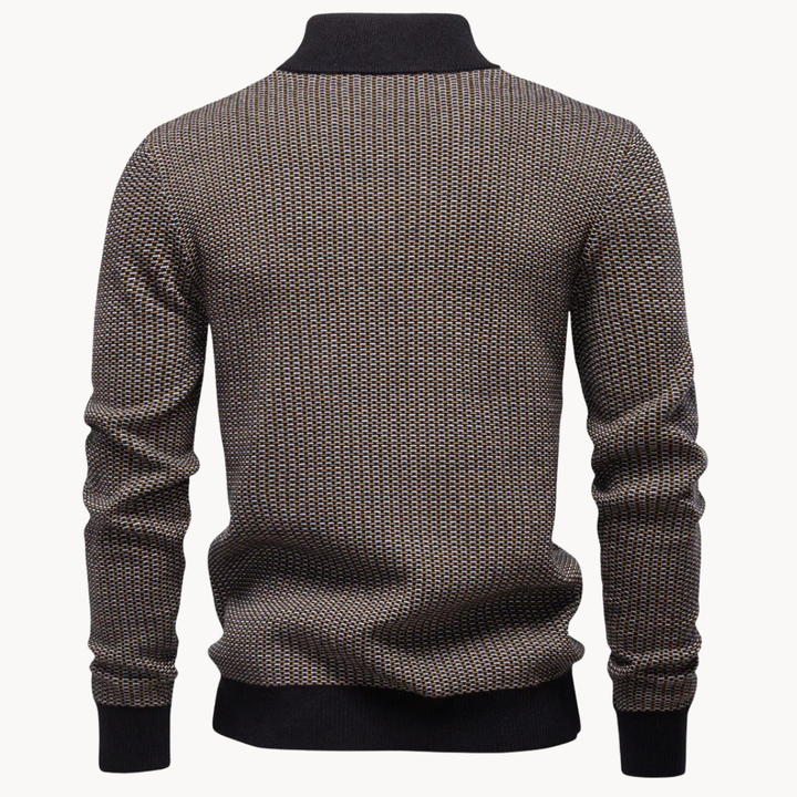 Limman - Pull en Maille Jacquard À Demi-Zip