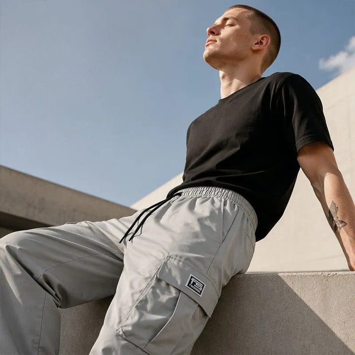 Nesham - Pantalon Cargo Avec Cordon de Serrage à la Taille et Poches