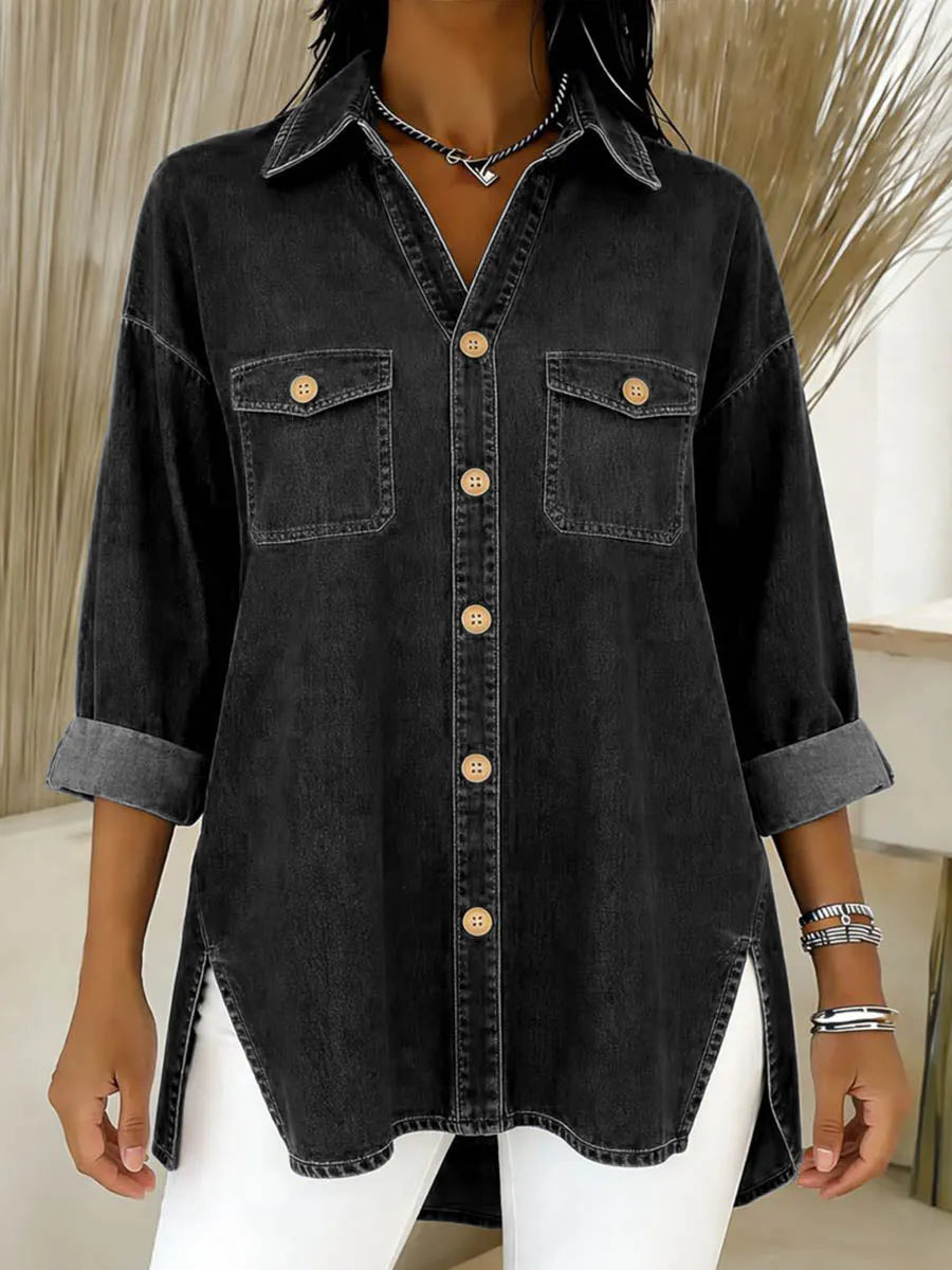 Durcia - Chemise en Jean À Manches Longues Et À Revers