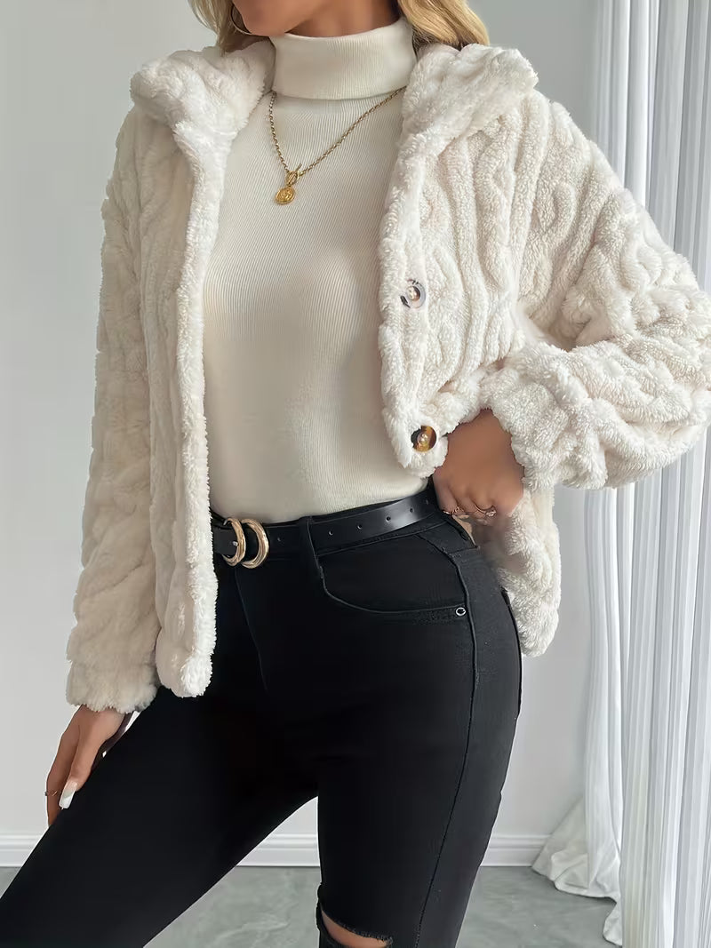 Losina - Veste Teddy en Maille Texturée Duveteuse