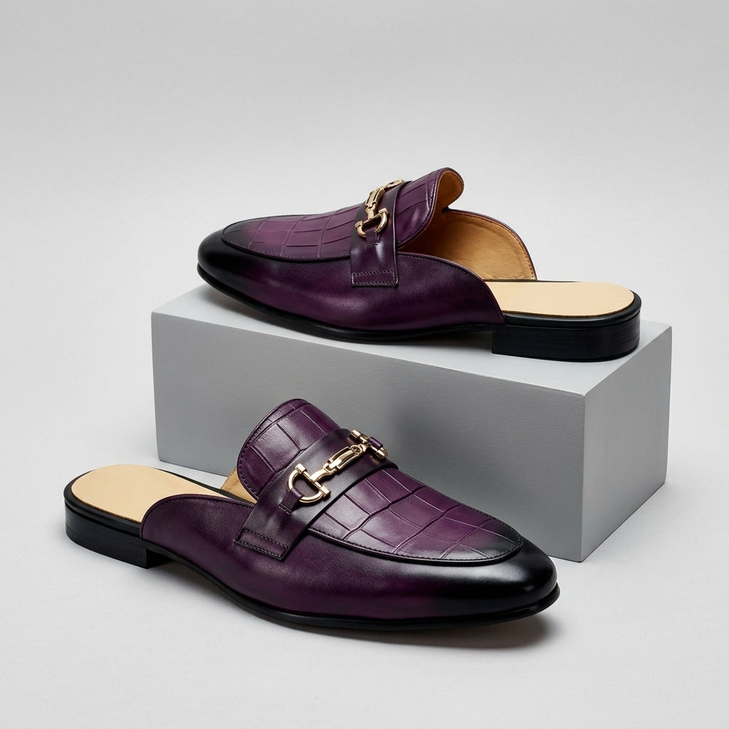 Idris - Chaussures en Cuir Ouvertes À L'arrière