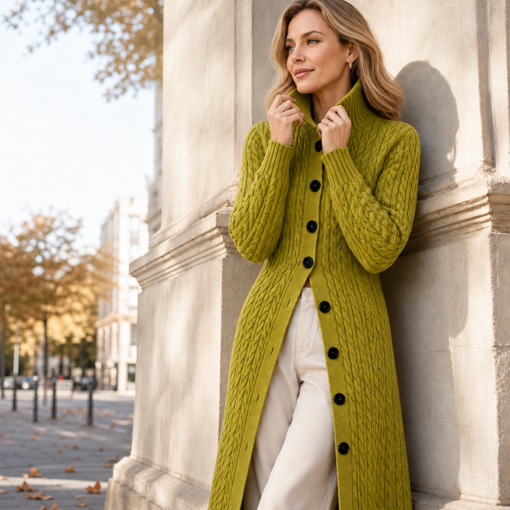 Noreena - Cardigan en Maille Torsadée Avec Fermeture à Boutons