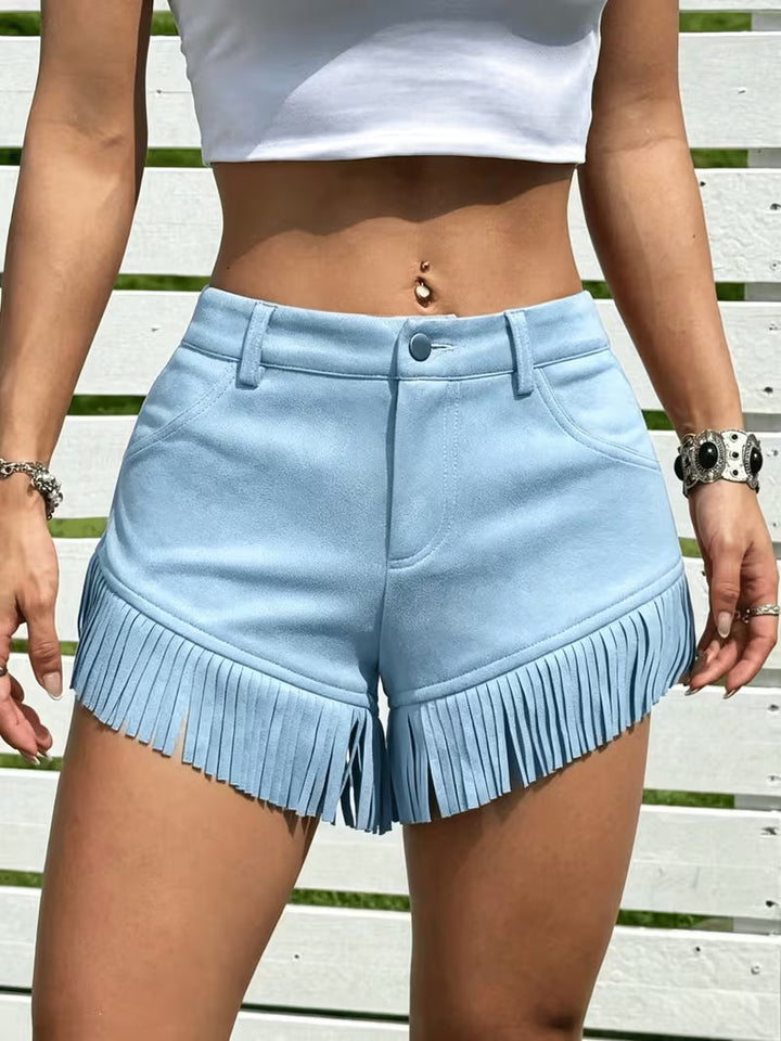 Wiliya - Short Vintage à Franges Et Taille Basse