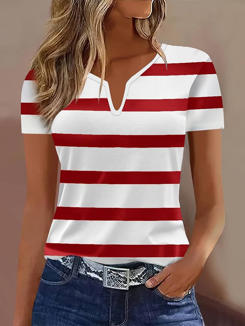 Kiley - T-shirt Rayé Élégant À Manches Courtes