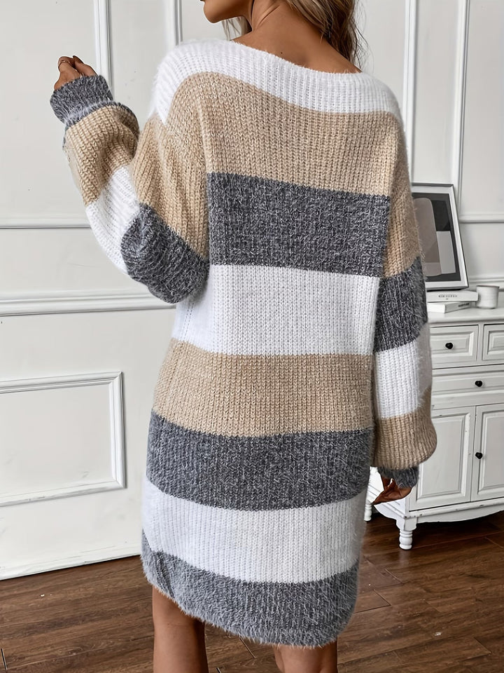 Dastina - Robe-pull en Maille À Manches Longues