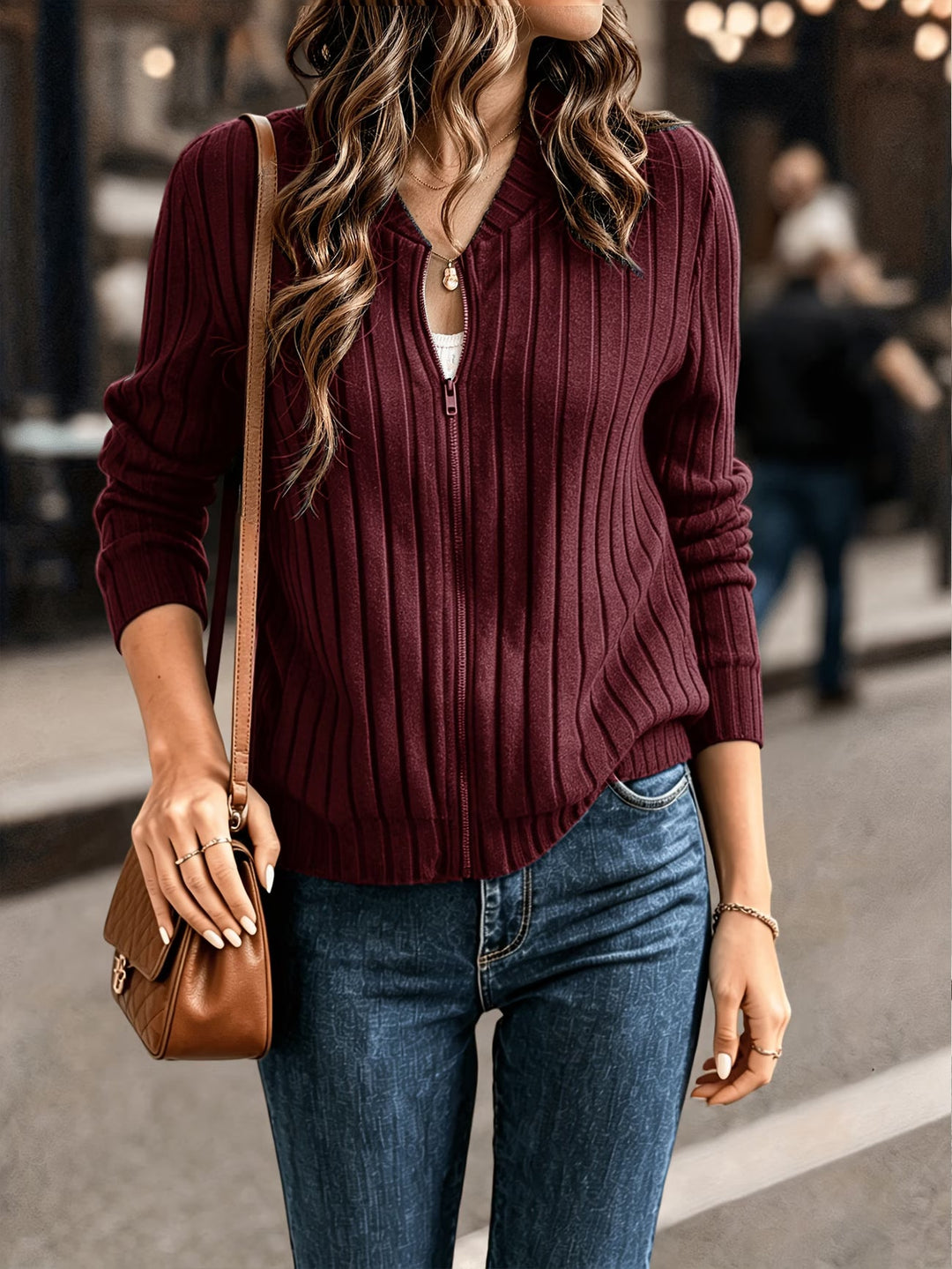 Nalia - Veste en Maille À Manche Unique