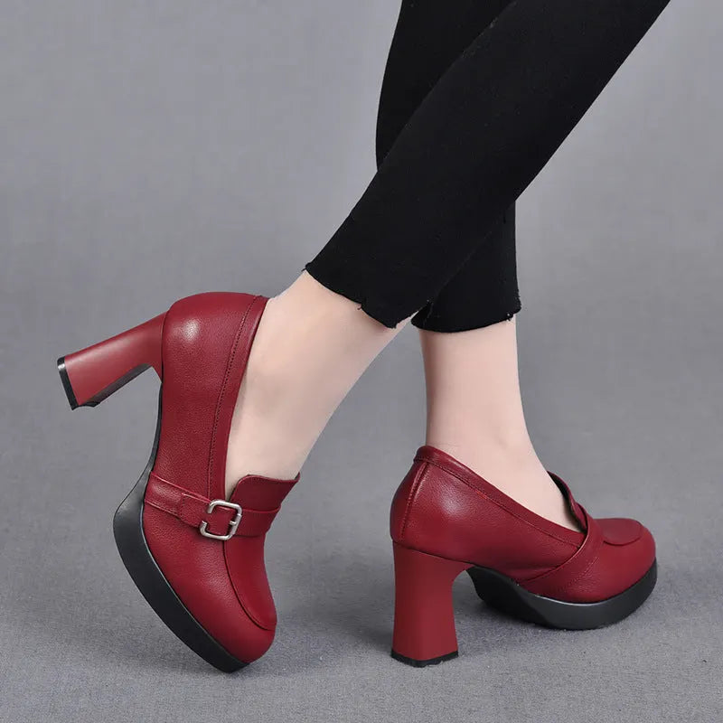 Sonnia - Chaussures À Talons en Cuir Polyvalentes