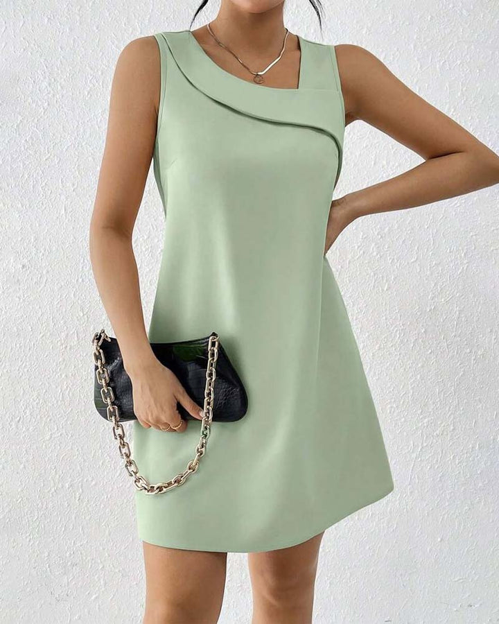 Ayna | Ayna - Robe sans Manches à col Asymétrique