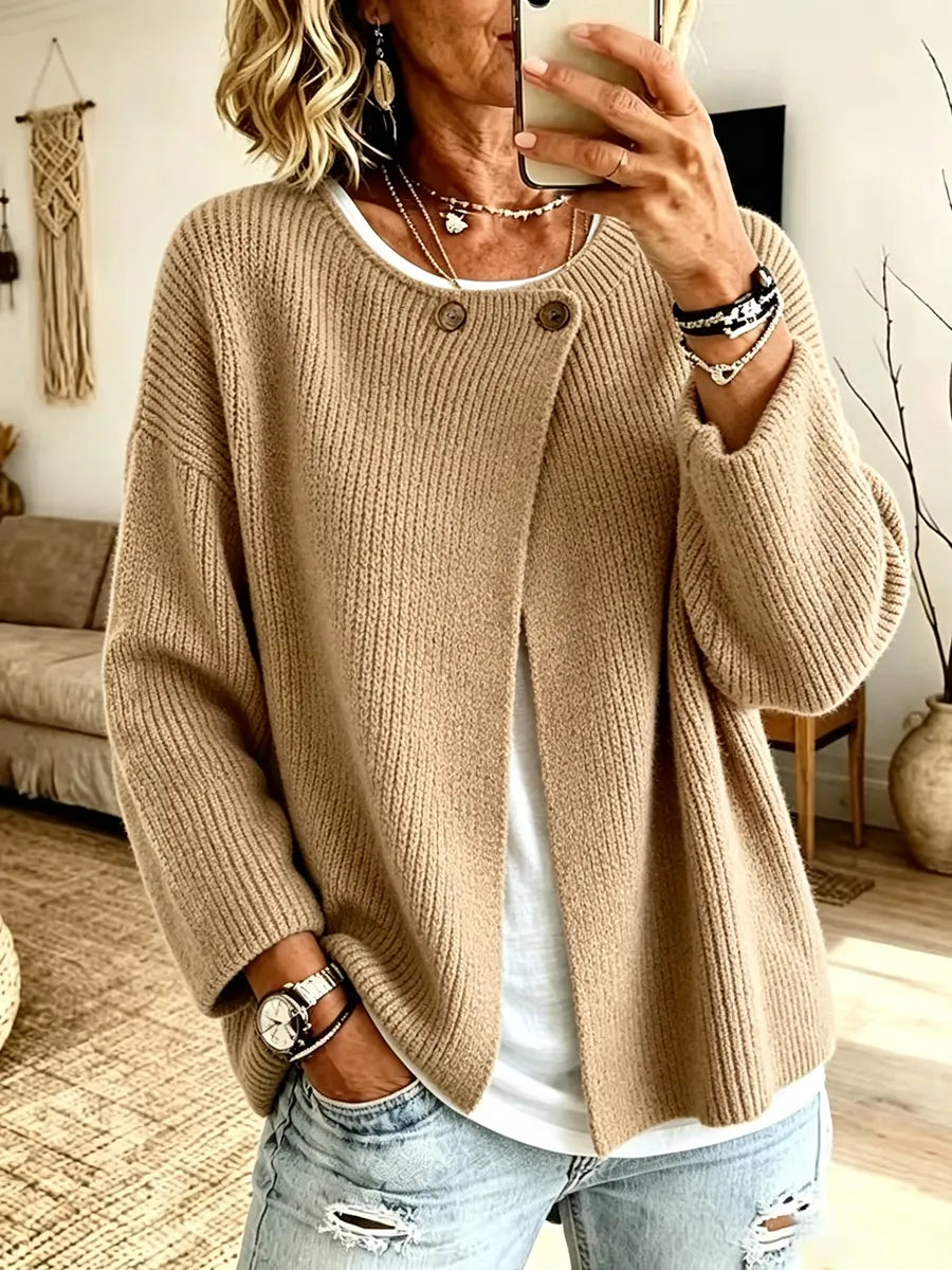 Peninah - Cardigan en Maille Côtelée À Coupe Asymétrique