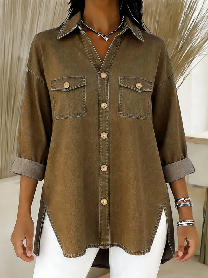Durcia - Chemise en Jean À Manches Longues Et À Revers