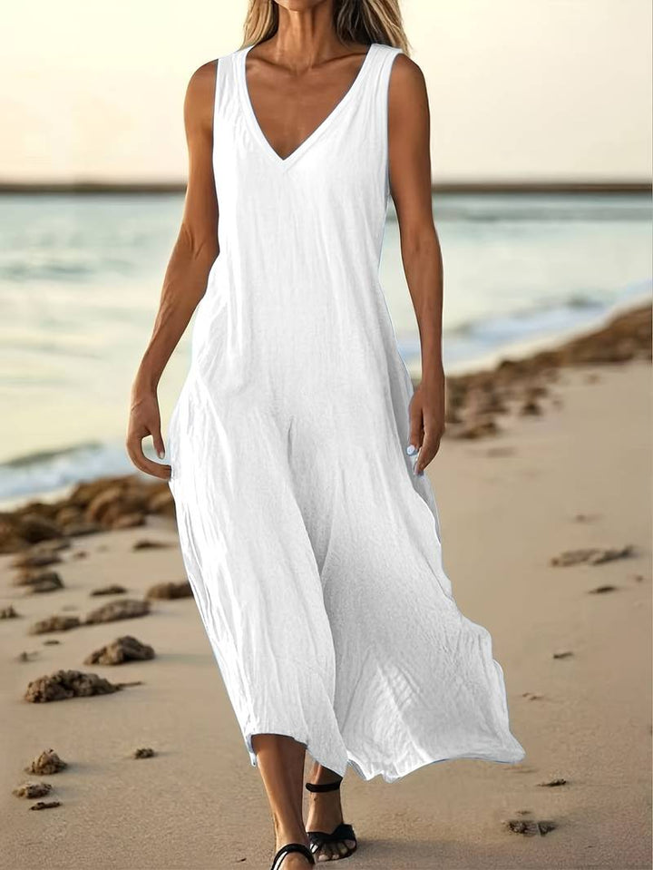 Brina - Élégante Robe Longue Sans Manches À Col en V