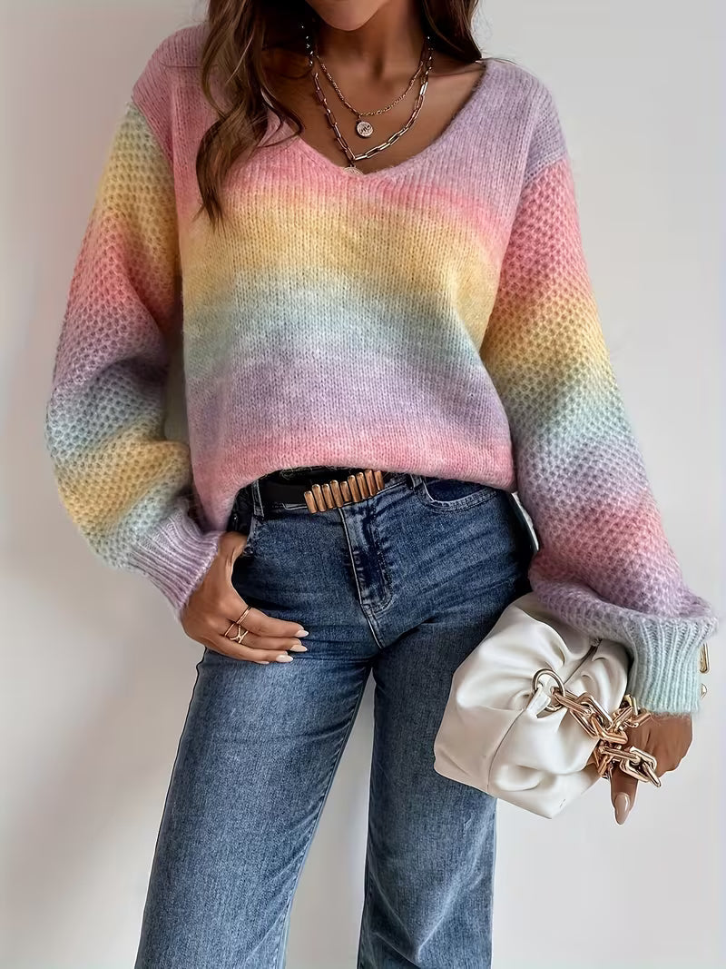 Errin - Knitted Sweater With Gradient Colors