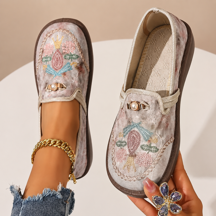Adeyla - Mocassins à Enfiler à Motif Floral