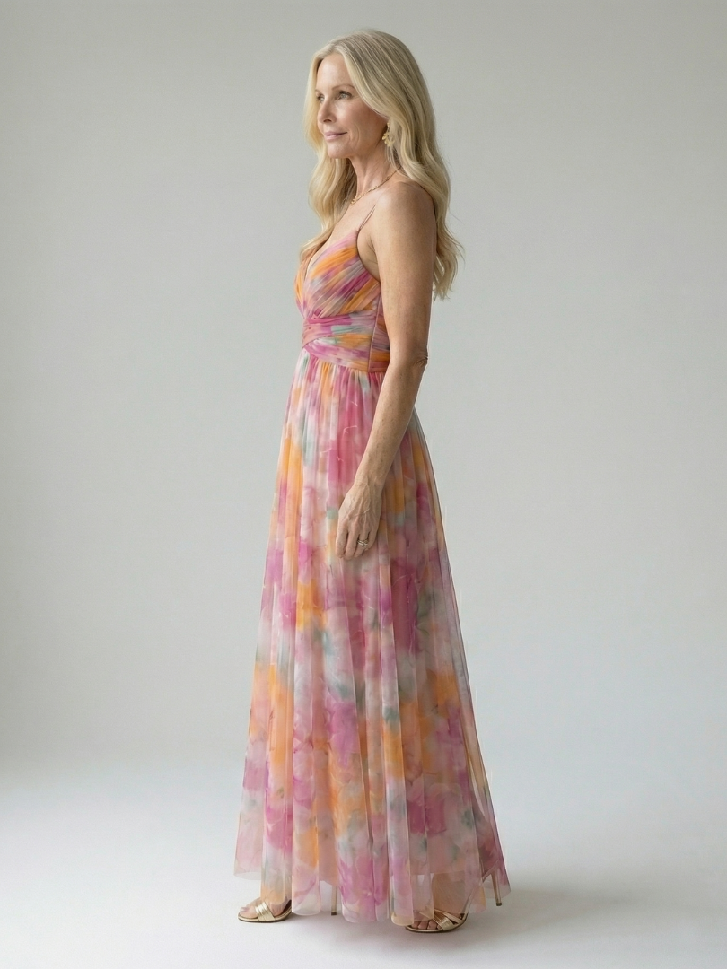 Xeenia - Robe Longue élégante En Mousseline Avec Découpes