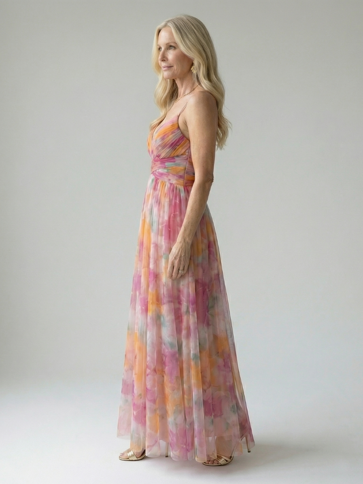 Xeenia - Robe Longue élégante En Mousseline Avec Découpes