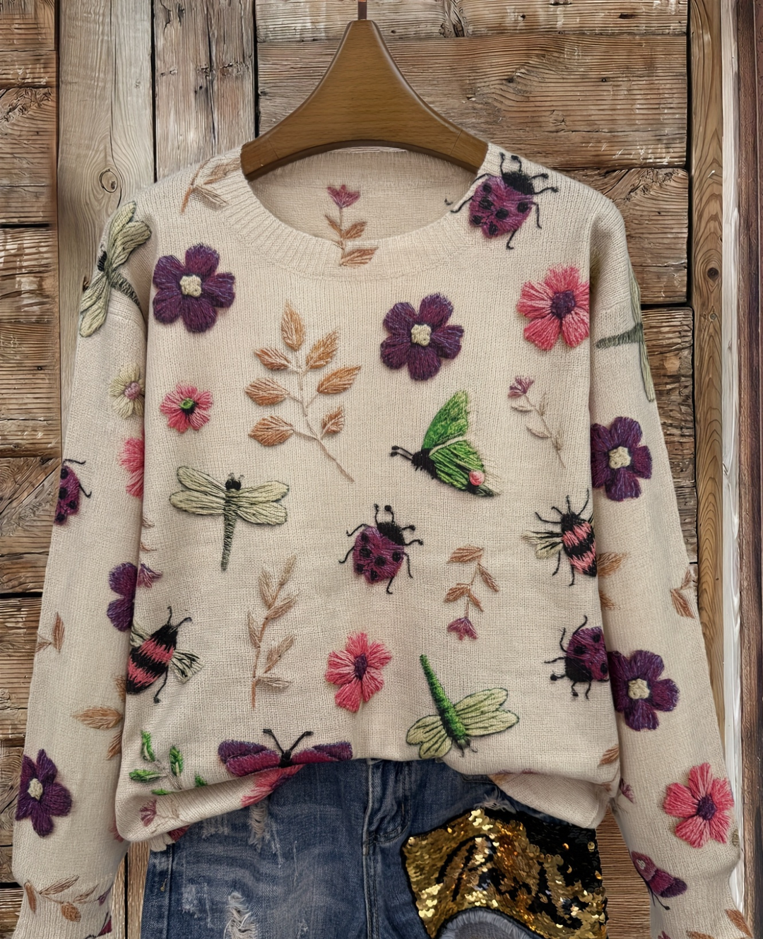 Lesa - Maglione Con Stampa Floreale E Di Insetti
