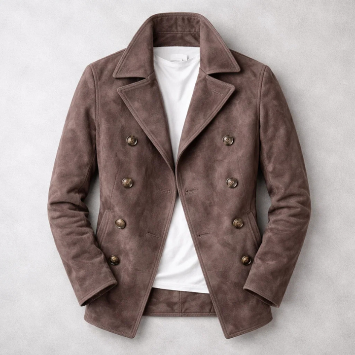 Niccolo - Veste Classique en Daim à Double Boutonnage