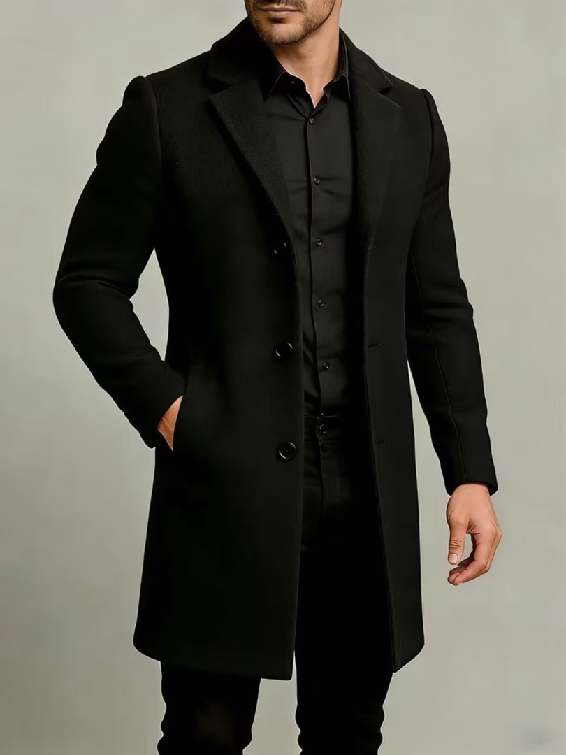Hollander - Manteau à Revers et Manches Longues Fermé Par Des Boutons