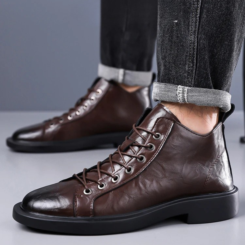 Ailton - Bottes en Cuir À Lacets