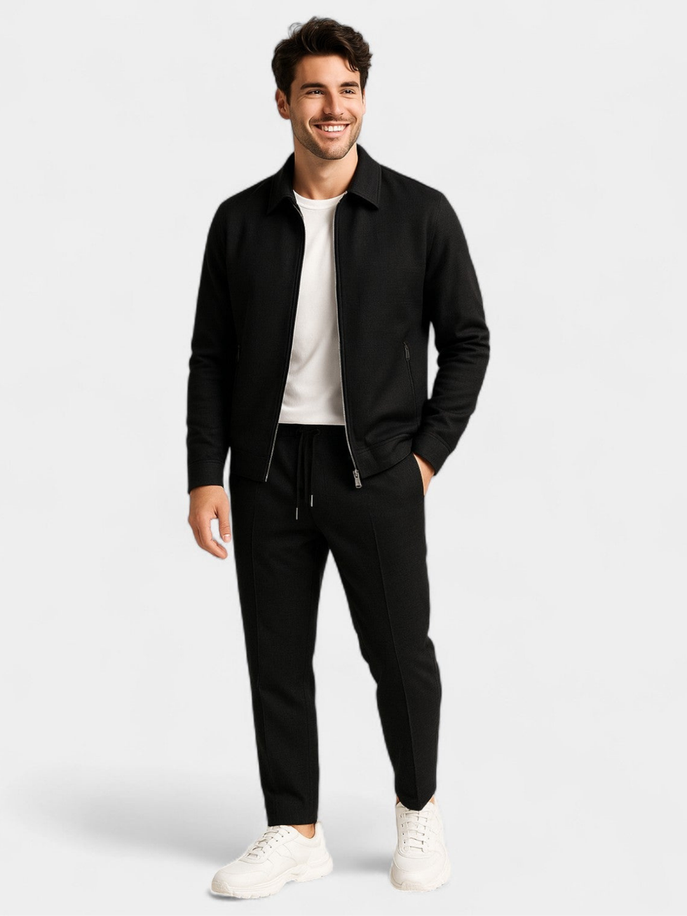 Tobiana - Ensemble Composé D'une Veste Texturée À Fermeture Éclair Et D'un Pantalon À Cordon De Serrage