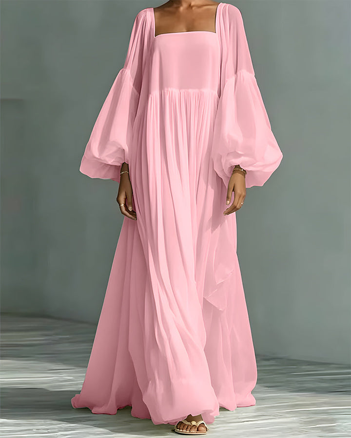 Nunila - Robe Longue « Fée» à Encolure Carrée